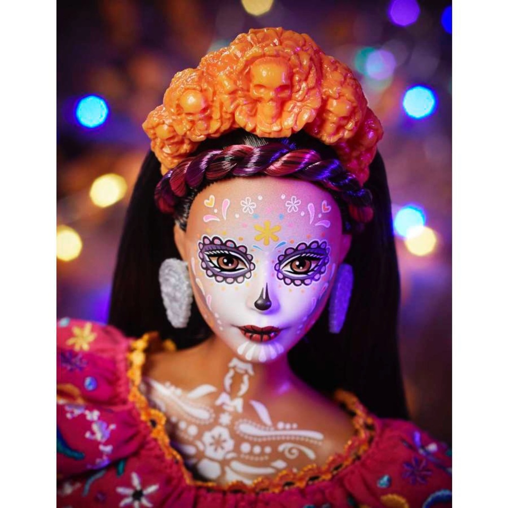 2021 Dia De Muertos Barbie Doll Trad Embroid Dress, Floral Crown. New in Box